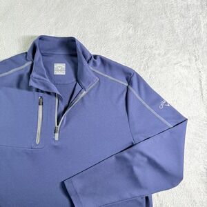 Callaway Golf Pullover Men 1/4 Zip Long Sleeve Shirt Blue Size M
